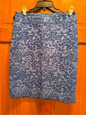 LOFT Blue Floral Pencil Skirt
